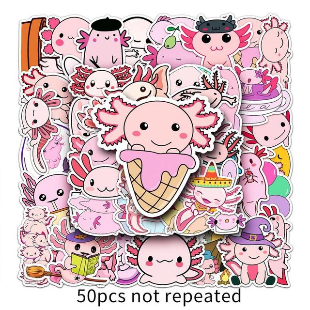 Cute Cartoon Stickers Waterproof Aesthetic Sticker Axolotl Gifts
